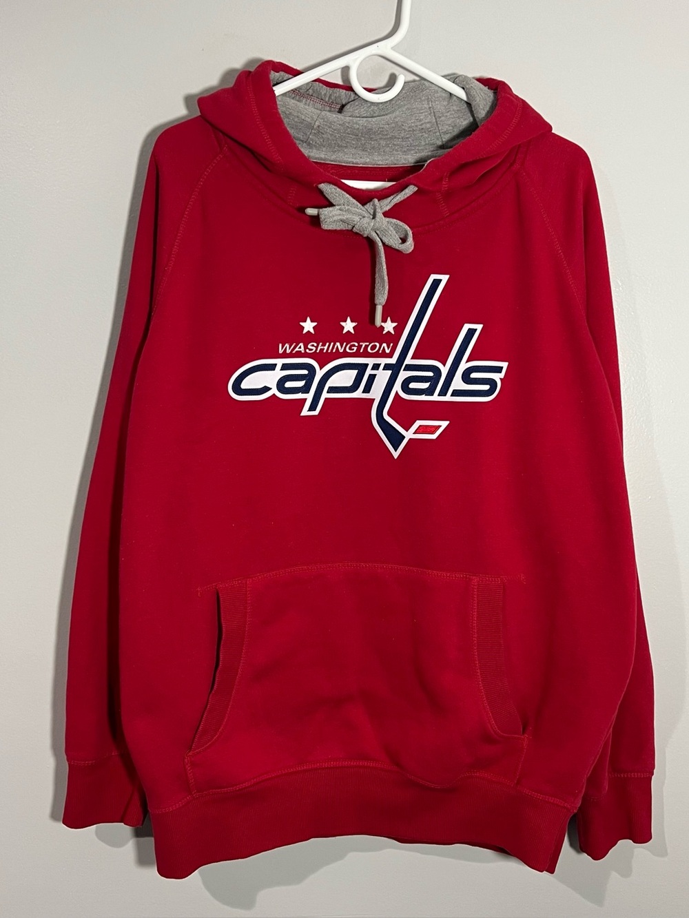 Antigua NHL Washington Capitals Hockey Red Pullover Sweatshirt Hoodie Mens Large